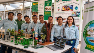 Jóvenes de Puinahua fabrican lámparas y macetas artísticas con botellas de vidrio